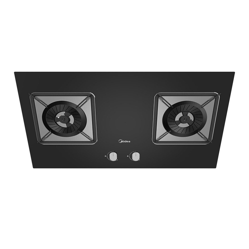 美的5.0KW大火力家用双眼天燃气灶 一级能效 黑晶面板台嵌两用 JZT-Q62A