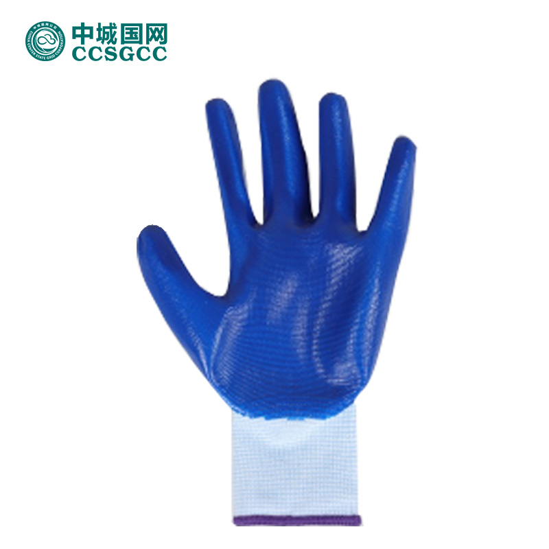 中国国网7150尼龙丁腈手套 白纱蓝